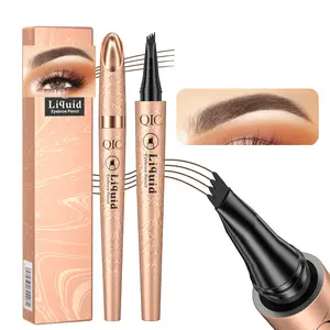 eyebrowpen Eyebrow Pen, Contouring Pen Fine Stroke 3D Waterproof Microblading Eyebrow Pencil with 4-Fork-Tip Create Natural Hair-Like Brows Stay on All Day
