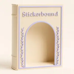 Stickerbound Book – Cozy Collection Aesthetic Sticker Holder with Clear Window | Sticker Storage Organizer for Book Lovers