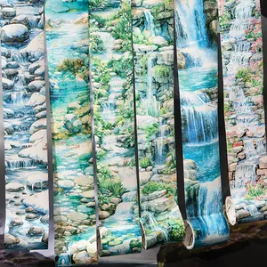 A Beautiful Day: 6 Types of Whisper of the Stream Series Landscape Theme Tapes with Vibrant Waterfall and Rocky Stream Designs