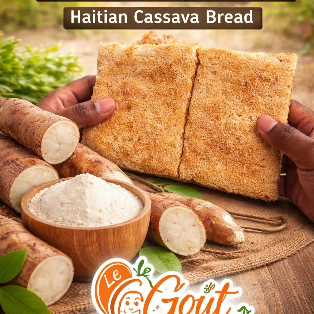 Cassavre Sucre Sweet Cassava Bread for Snacks & Breakfast, Cassava Flatbread, Coconut Flavor, Crunchy Texture, 3 Pack
