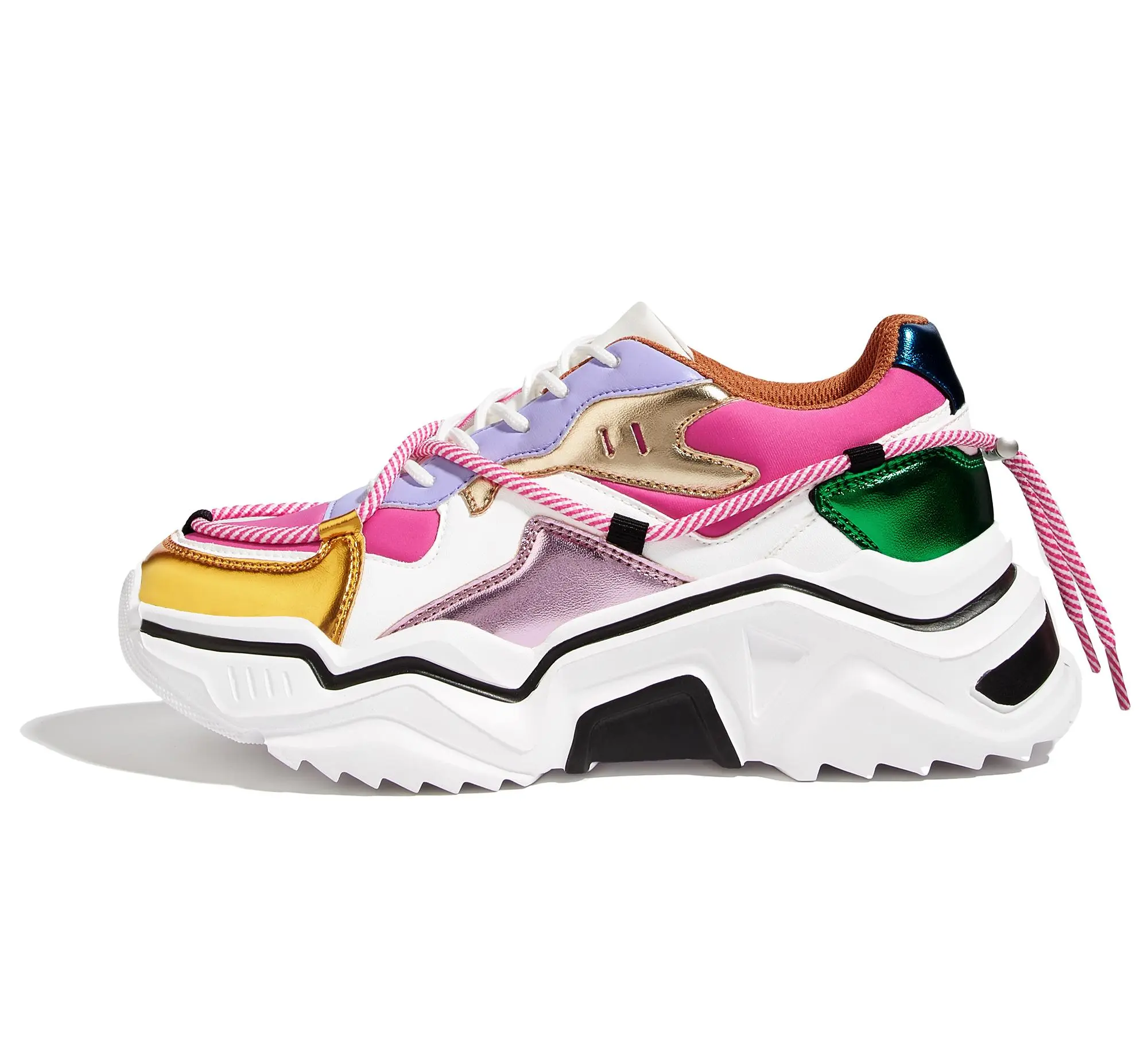 LUCKY STEP Women's Closed Bold Sneaker Platform Colorblock Chunky Dad Shoes - Retro, Stylish, Cute Casual Trainers for Walking, Athletic Training - Summervibes Outdoor Fun,summerwins summerwins