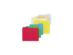 Smead 64053 FasTab Hanging File Folders, Letter, Assorted Primary, 18/Box