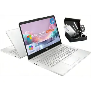 HP 14" Laptop Student Business Computer, Intel N150 Processor, Up to 16GB RAM, 128GB SSD+256GB SD CARD, Intel UHD Graphics, 720p Webcam, WiFi, HDMI, Win 11 S, Silver