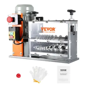 VEVOR Automatic Wire Stripping Machine, 0.06''-1.26'' Electric Motorized Cable Stripper, 750 W, 98 ft/min Wire Peeler with Visible Stripping Depth Reference, 10 Channels for Scrap Copper Recycling