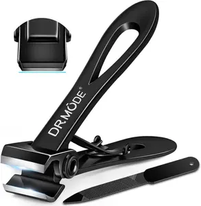 DRMODE - Nail Clippers for Men Thick Nails, Heavy Duty Toenail Clippers for Seniors Thick Toenails with 16MM Wide Jaw, Sharp Stainless Steel Large Finger Nail Cutter Adult Cutter Trimmer with File