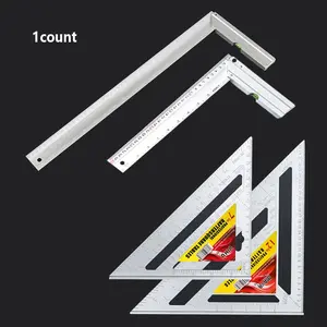 Industrial Grade Heavy Duty Metal Ruler, Thickened Aluminum Alloy Triangle/Square Ruler, Professional Layout Measuring Tool, Hand Measuring Tools for Woodworking, Home Decoration, Construction Measurement