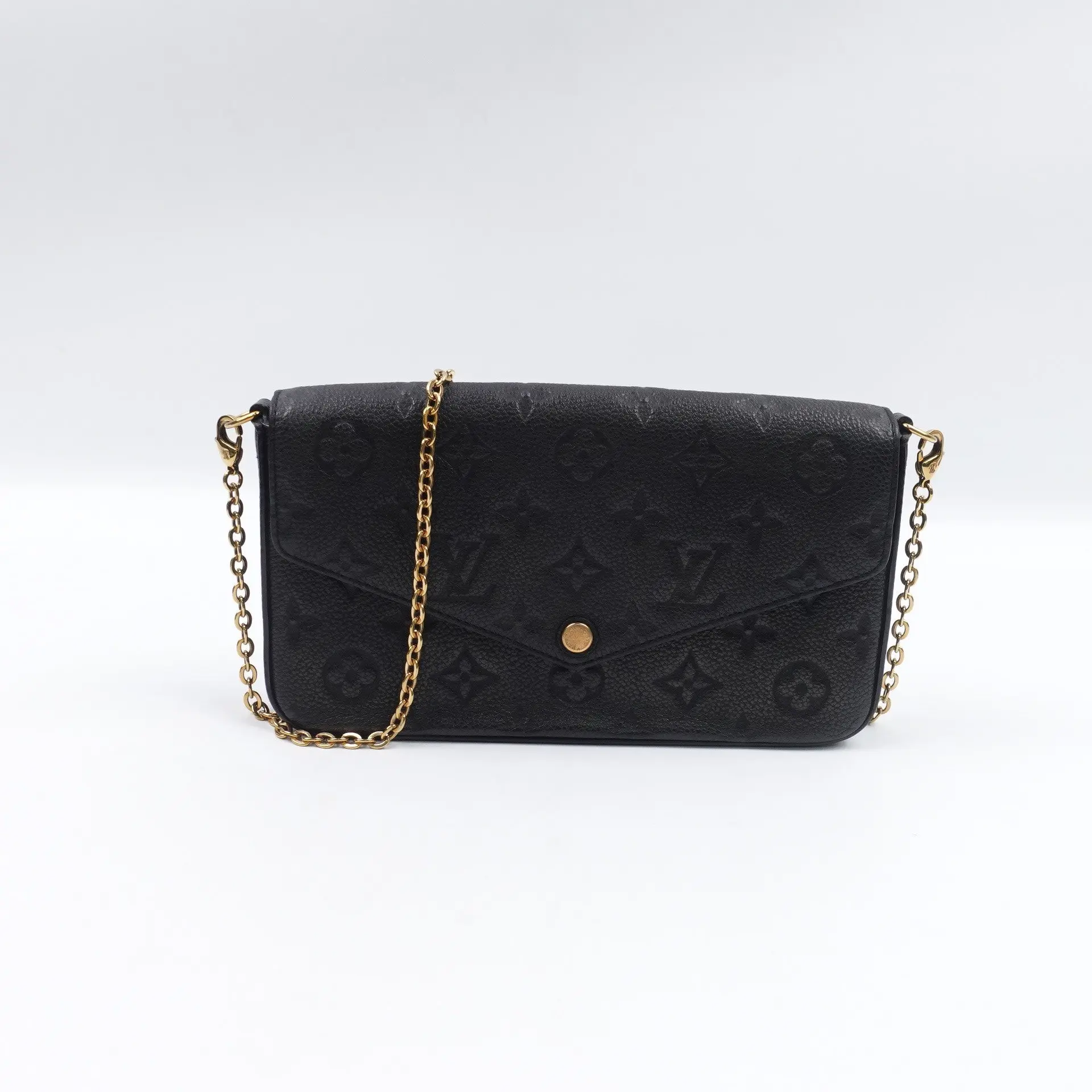 Pre-owned Louis Vuitton Monogram Empreinte leather Wallet on Chain Black Monogram Empreinte T10427330