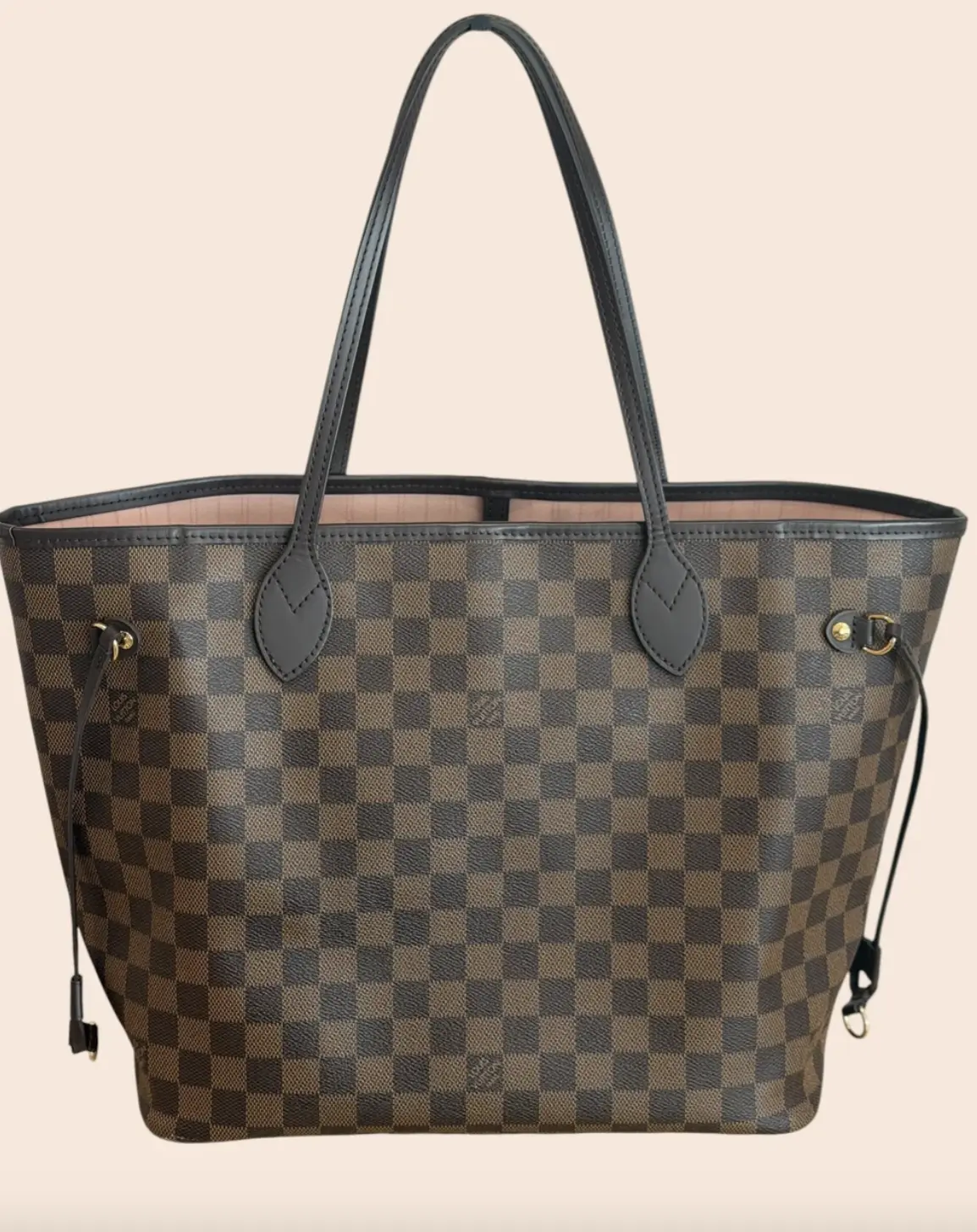 Pre-owned Louis Vuitton canvas Tote Bags Neverfull DE Pink Ballerine MM