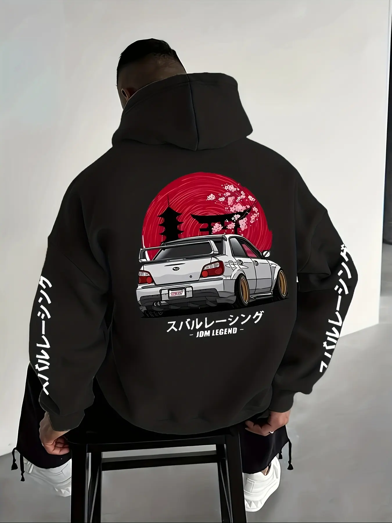 Unisex JDM Legend Subaru Impreza Graphic Long Sleeves Fitted Menswear Hoodie | Japanese Street Racing Oversized Pullover | Comfortable Fleece-Blend Knit Fabric Casual Hoodie | Stylish Everyday & Car Fan Wear Sweatshirts Aesthetic Hoodie