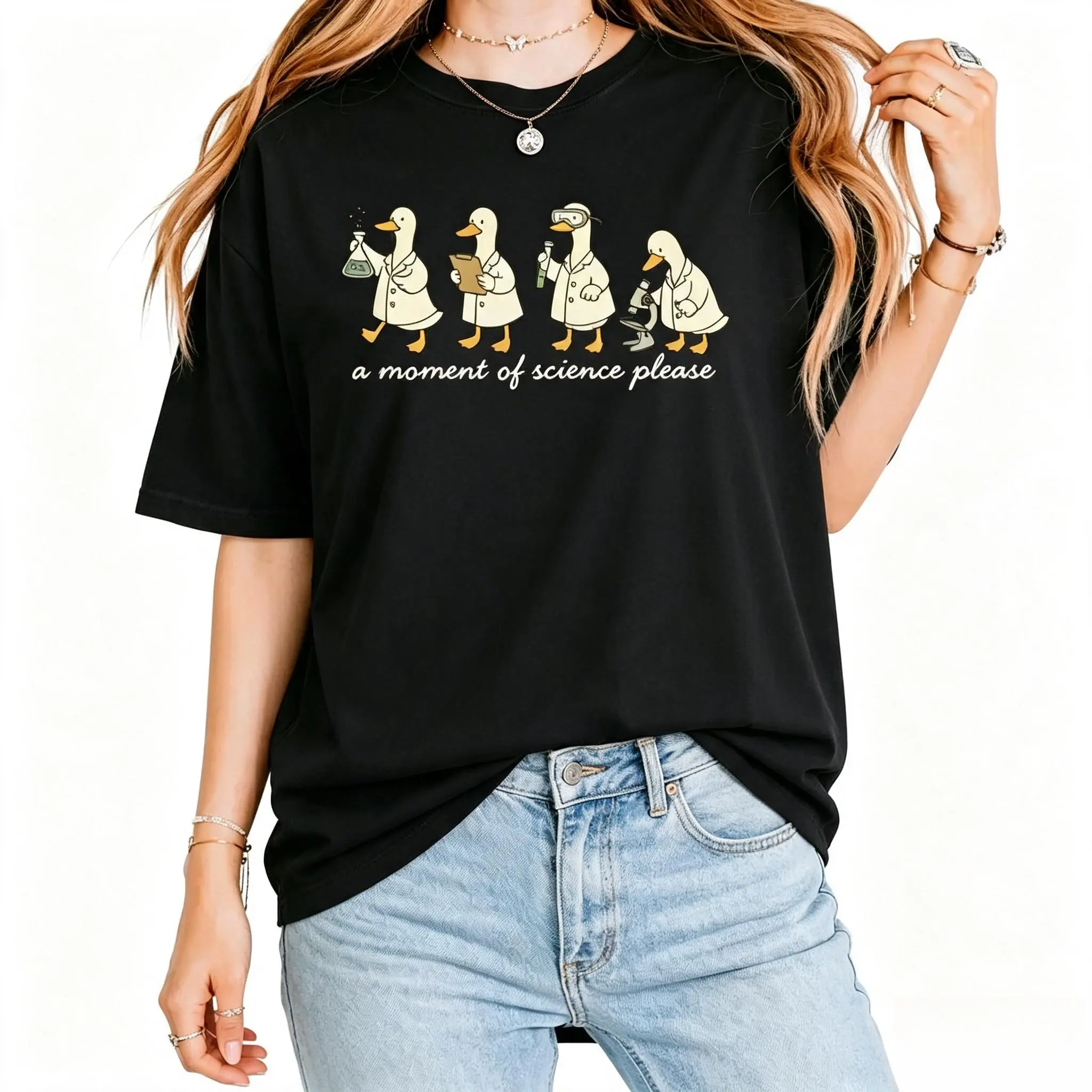 A Moment of Science T-Shirt, Funny Science Teacher Graphic Tees, STEM Shirt for Women, Chemistry Classroom Gift, Back to School Shirt