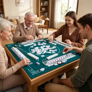 Mahjong Racks with Magnetic Pushers 17.5inch, 4 PCS, Clear Acrylic Scallop Mahjong Rack with Pushers, Ideal Gift for Mahjong Lovers, Parties & Game Nights