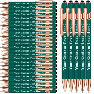 30-Pack Premium Ballpoint Pens with Stylus - Comfortable Grip, Custom Engraving Option - Office & School Stationery Set, Practical Gift for Students personalized  pens