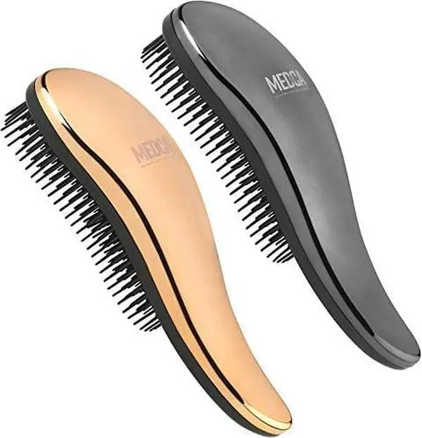 MEDCA Compact Detangling Brush Set - Pain-Free Tool for Adults, Wet/Dry Use for All Hair Types, Wavy Hair Compatible, Removes Tangles & Knots, Shine Boost, Enhances Smoothness