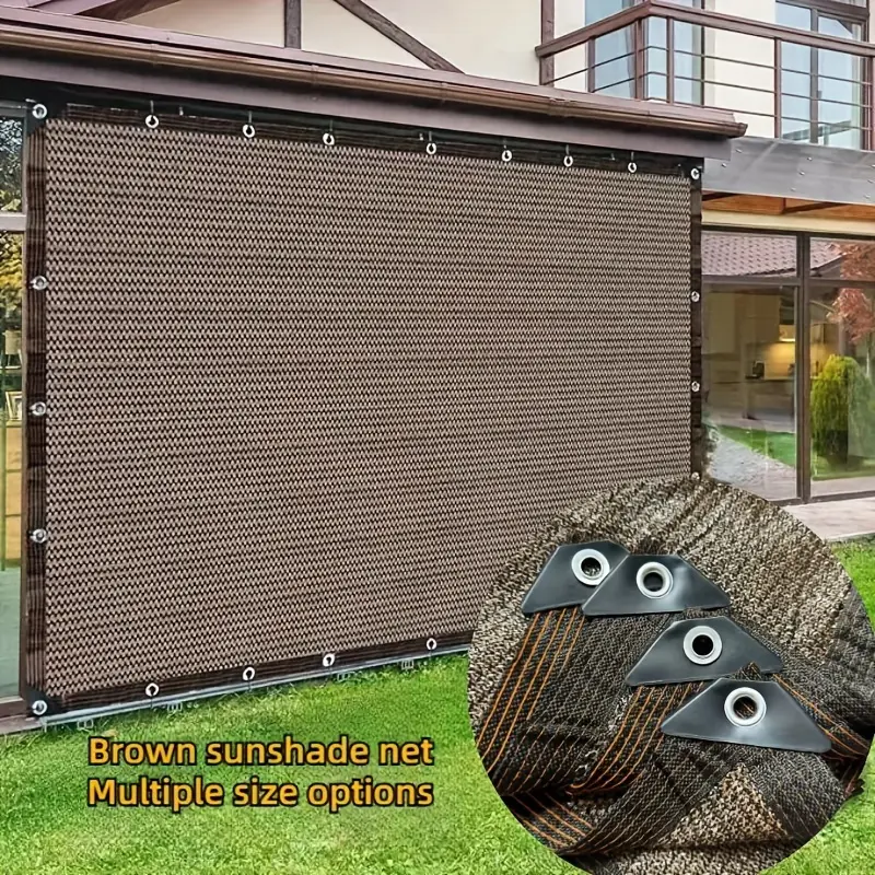 1pc Brown Sunshade Net, Patio Sun Shade, Ideal for Garden Terraces, Greenhouses, Outdoor Pavilions, Dog Houses, Chicken Coops, Outdoor Canopy