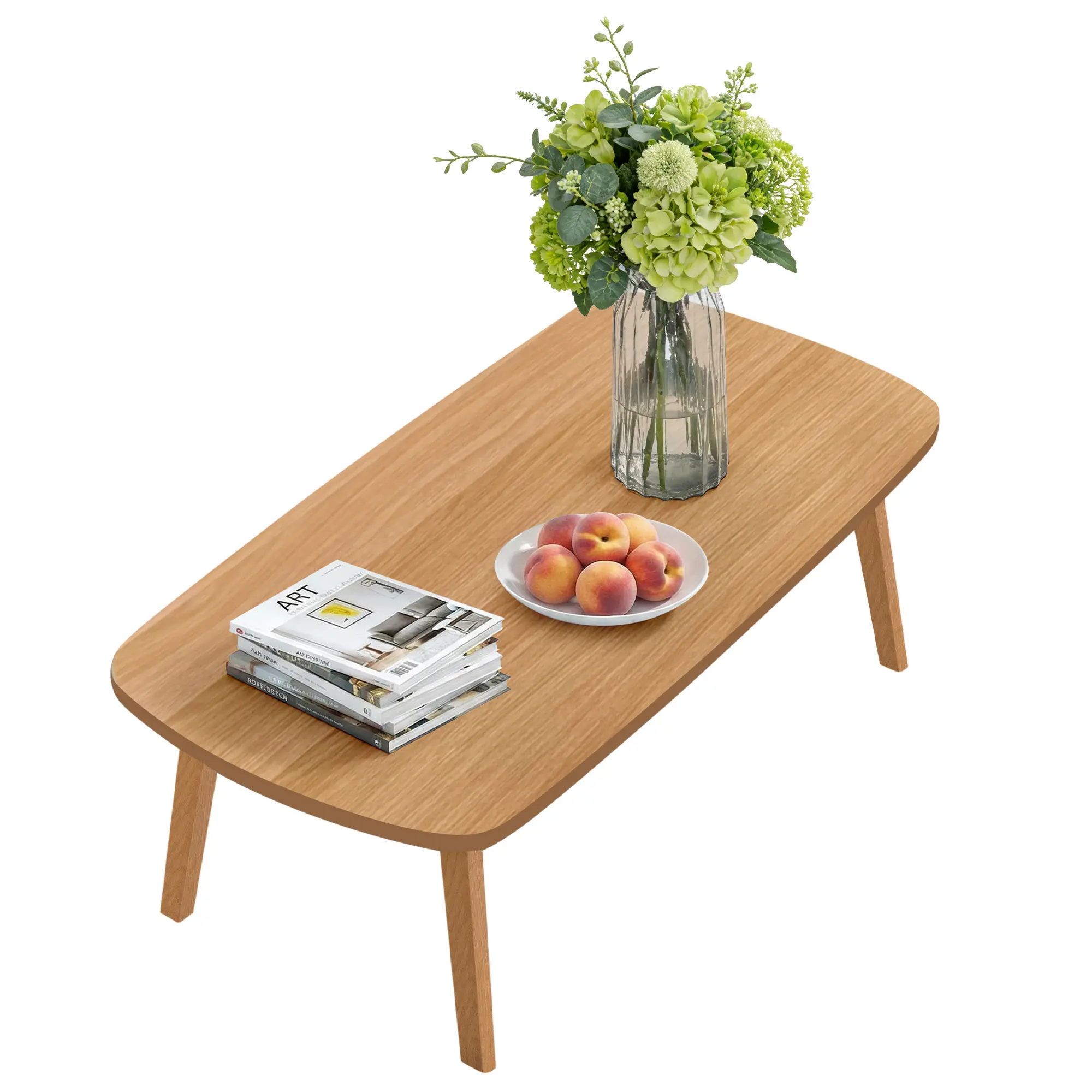 Low-Profile Rectangular Expandable Wooden Coffee Table with Storage - Foldable, 39.4x19.7in, 22.05 lbs, for Dorm Studios Small Spaces, Laptop/Bed/Floor Use