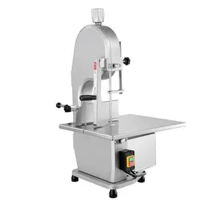 SAYGOGO 1800W Commercial Electric Meat Bandsaw, Stainless Steel Bone Sawing Machine with 5 Blades, Heavy-Duty Countertop Cutter for Frozen Meat, Beef, Ribs & Bones