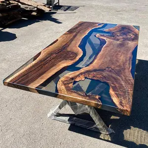 [BST110] Black Walnut Wood Epoxy Table custom epoxy river slab table, Executive Desk, Custom Large Epoxy River Table, Solid Wood Slabs Table, Large Computer Office Desk Workstation, Business Furniture for Home Office