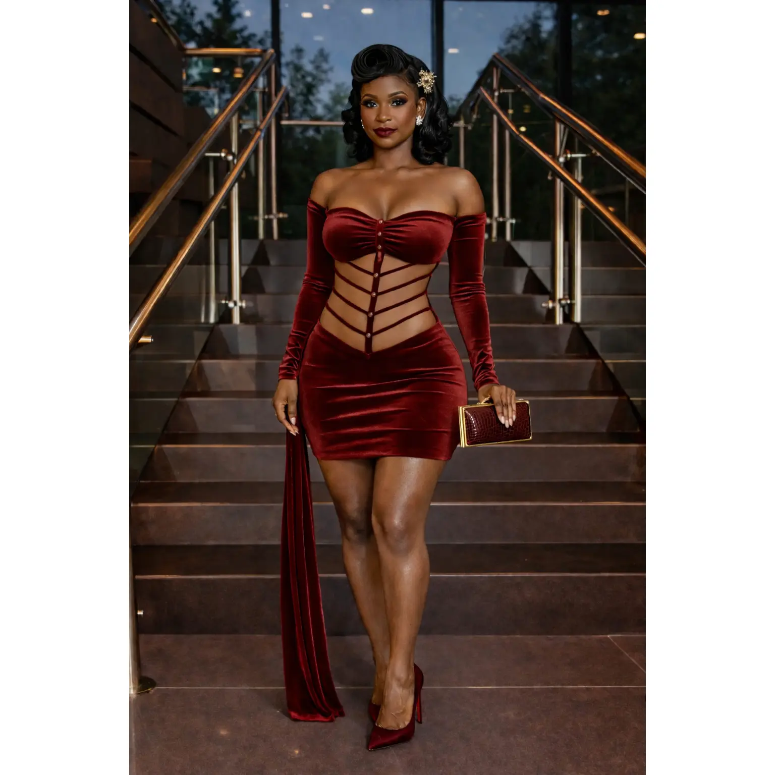 Velvet Midi Dress