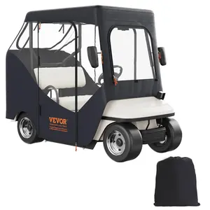 VEVOR Golf Cart Enclosure,  Polyester Driving Enclosure, Club Car Covers Suitable for 2-Seater Golf Carts, Sunproof and Dustproof Outdoor Cart Cover