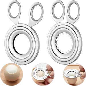 Stainless Steel Egg Opener Scissors - Rapid Eggshell Breaking Design, Versatile Cracker for Soft/Hard Boiled Eggs, Practical Kitchen Supply for Home Use