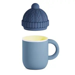 asobu Happy Hat Mug – 12 oz Double-Walled Stainless Steel Insulated Cup with Beanie-Shaped Lid – Ceramic Inner Coating – Spill-Proof and Ergonomic Design for Home and Travel