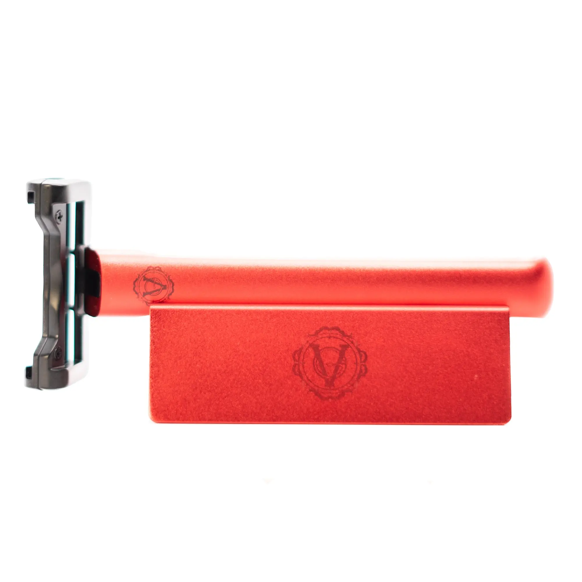 Burn The Ships X OneBlade Collab Element Safety Razor Limited Edition Burn The Ships Red Matte Aluminium Chrome Handle Precision Machined for Unmatched Consistency