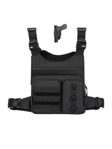 Unisex Outdoor Chest Bag with Water Bottle Holder, Lightweight Sports Vest, Large Capacity Multi-Pocket, Waterproof, Hiking Cycling Edc Chest Pack