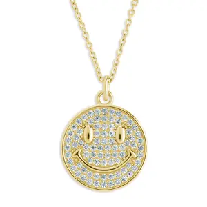 Pave CZ Positivity Pendant Necklace