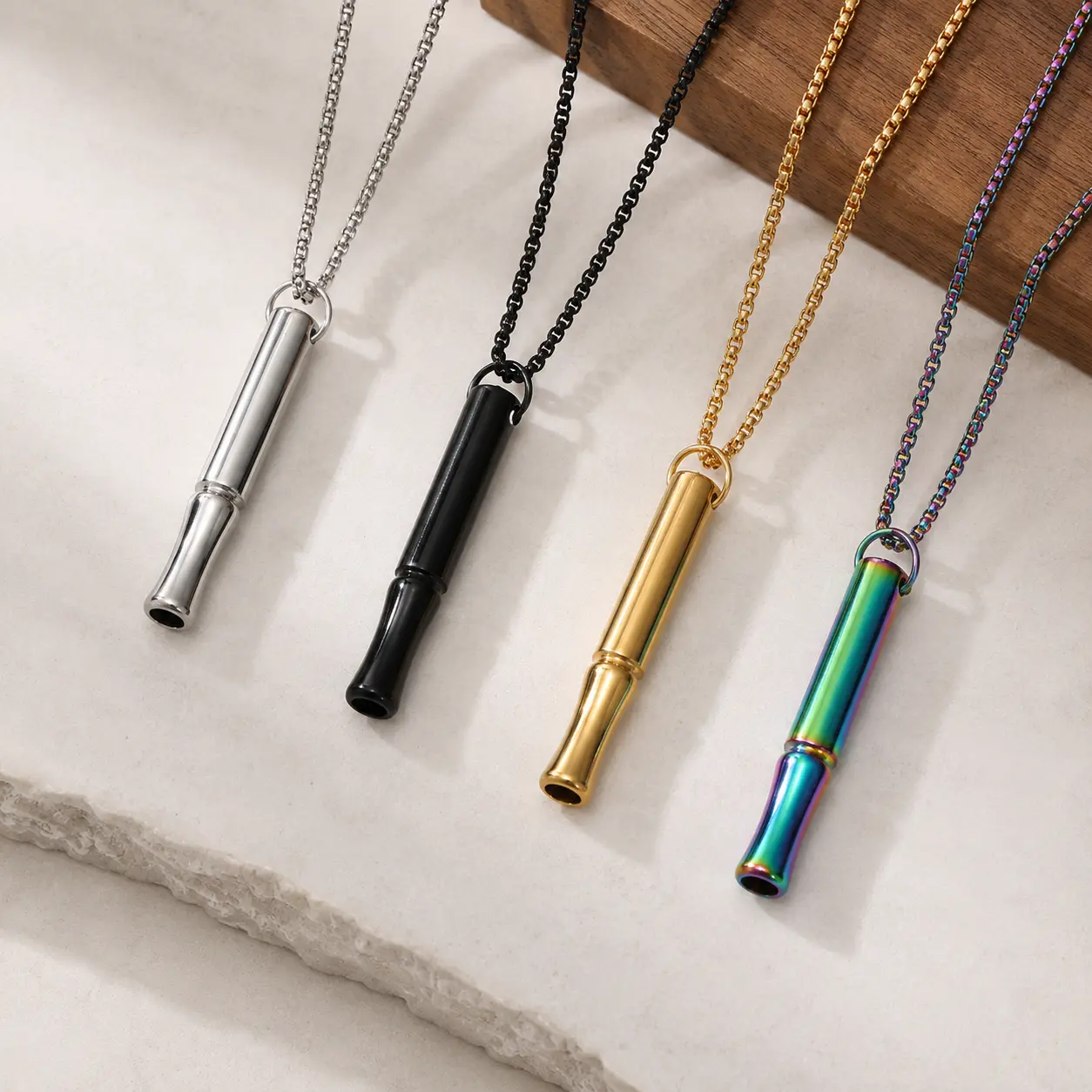 Anxiety Relief Breathing Necklace for Women & Men, Stainless Steel Calm Pendant Necklace, Stress Relief Meditation Jewelry Gift, Emotional Support Necklaces