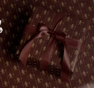 Brown Damask Gingerbread Wrapping Paper, Vintage Wrapping Paper, Holiday Gift Wrap, Christmas Wrapping Paper, Preppy Gift Wrap