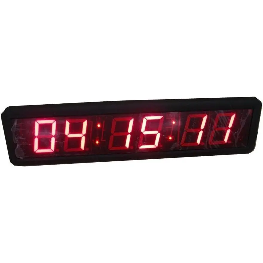 Modern Rectangular Digital Wall Clock with Remote, Large 2.3" Luminous LED Display, Countdown Timer and Stopwatch Function for Gaming & Sports, Gamers/Sports, 2.3" Char.