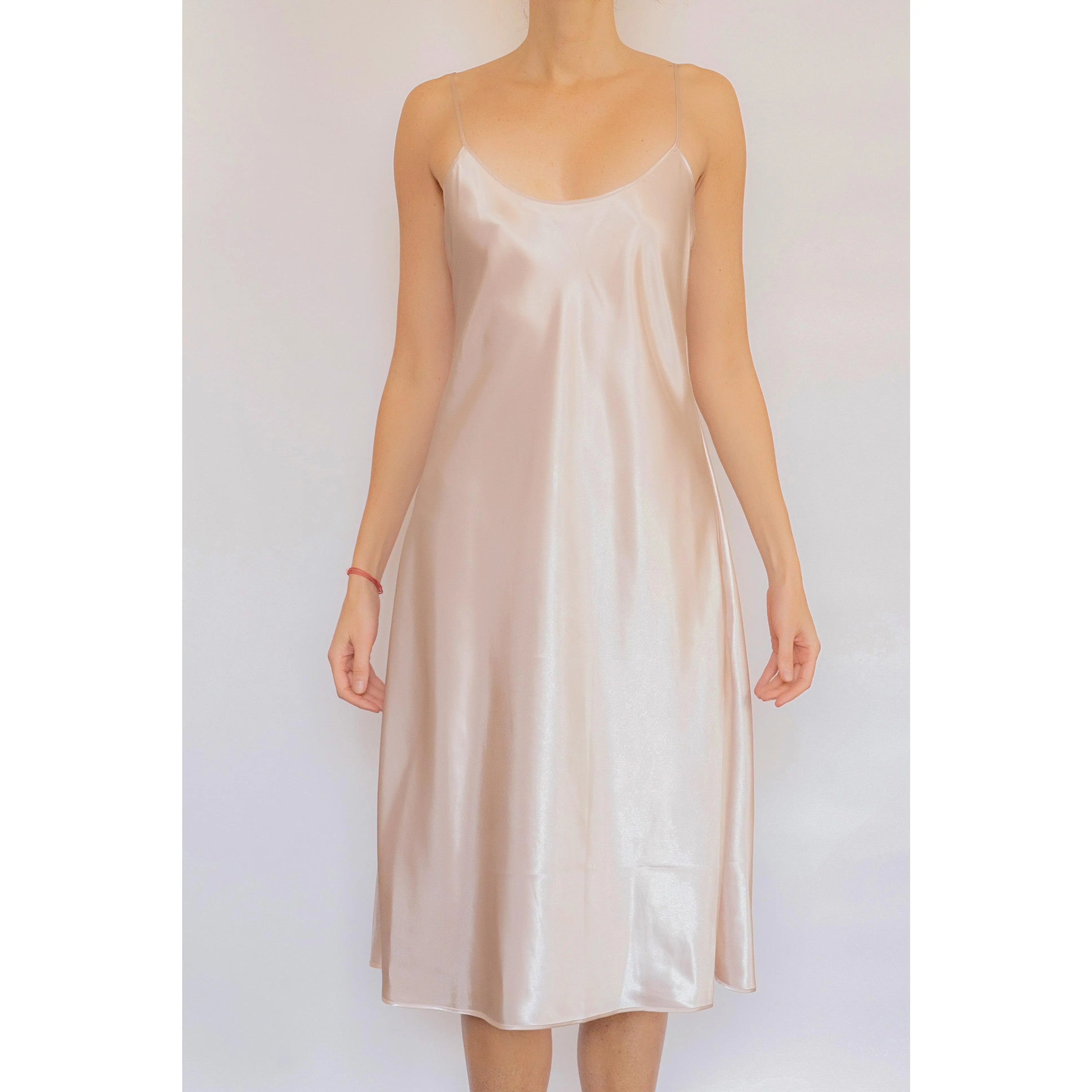 Women's Minimalist Polysilk Satin Charmeuse Full Slip - Vintage Sleeveless Underdress with Flattering Casual Fit for Layering, Coverage Boost, Cold Wash Compatible, Cool Iron Safe, Drip Dry, Do Not Wring