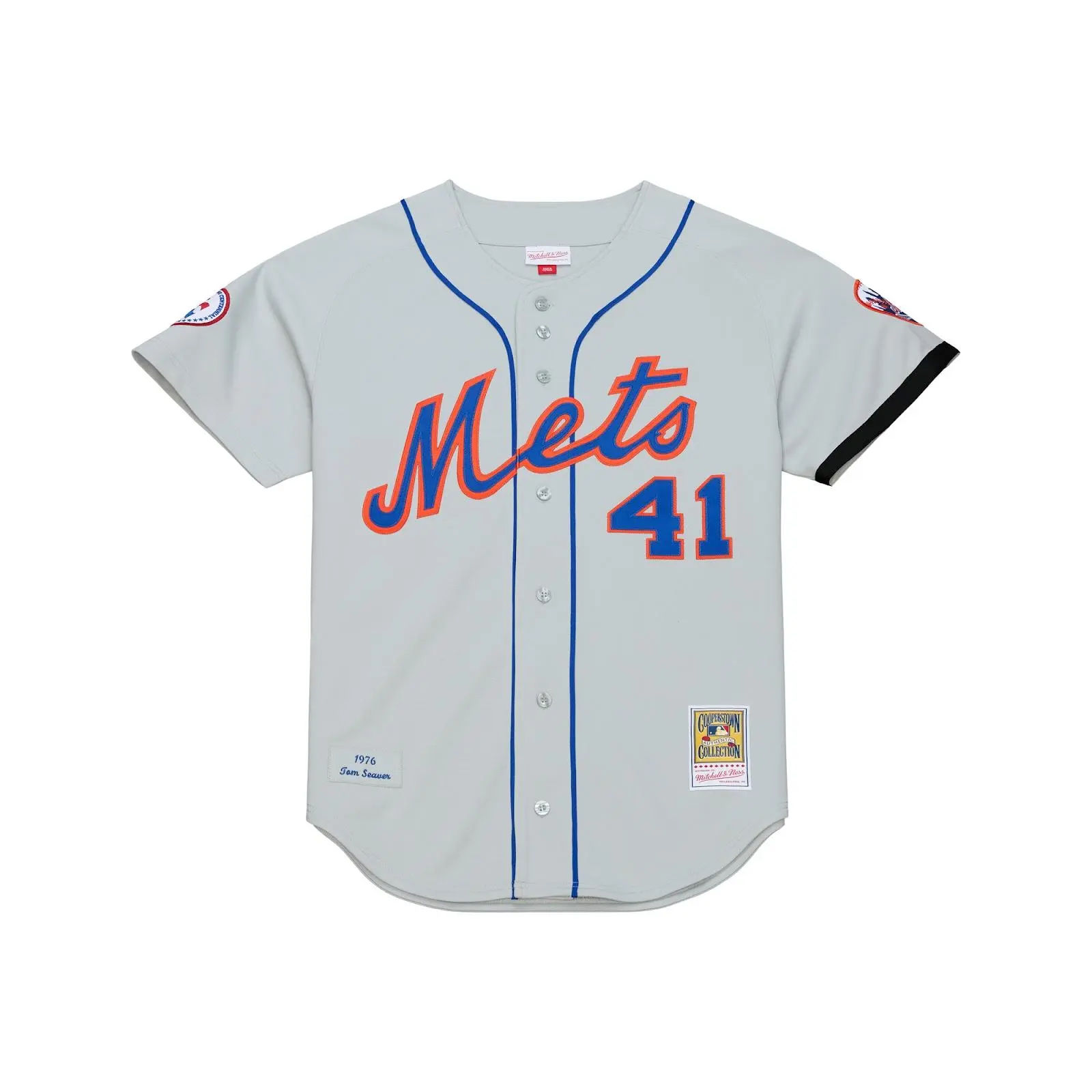 Tom Seaver New York Mets 1976 Gray Authentic Jersey MLB Throwback Baseball Cooperstown Fan Gear Mitchell & Ness