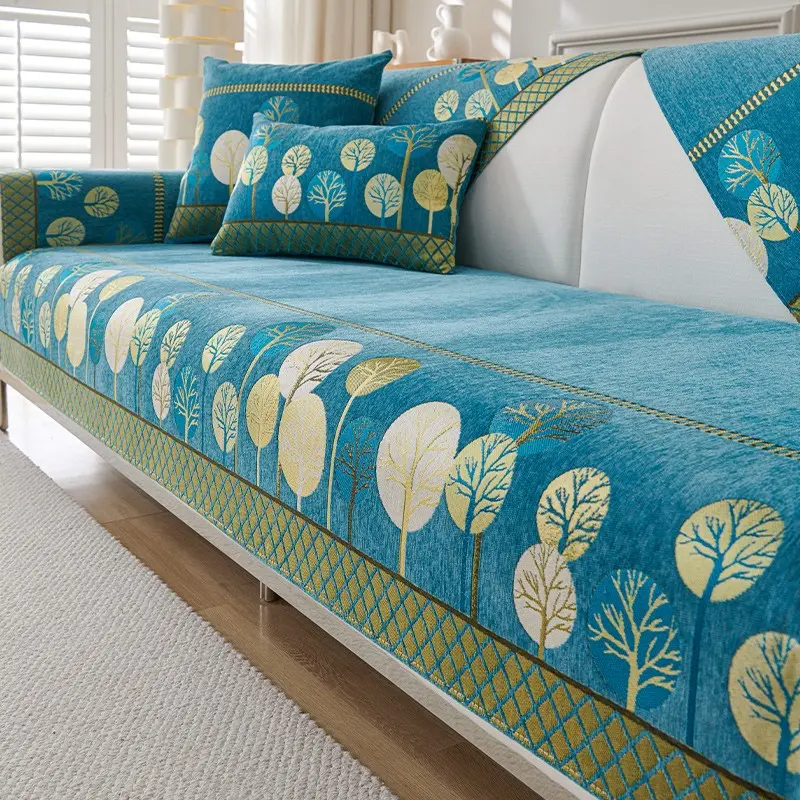 1pc Washable sofa slipcover Bohemian Schneier sofa cushion, light luxury and high-end all season universal anti slip, furniture protection set, Universal Sofa Protector, bedroom, office, living room home decoration, machine washable