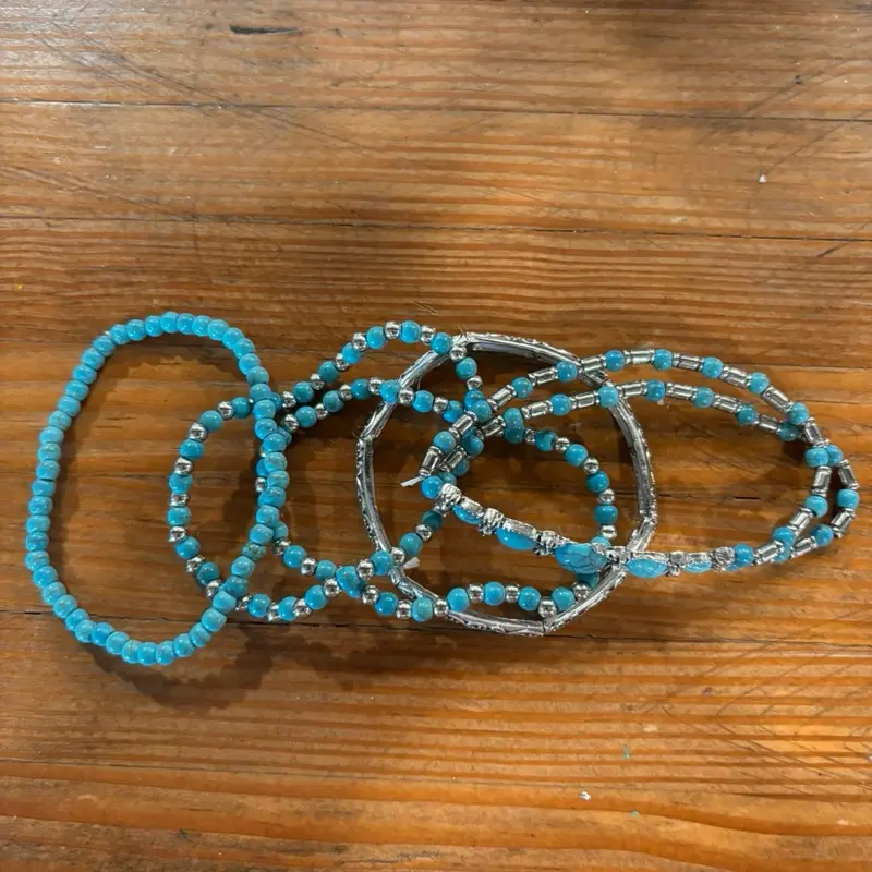 Fashion jewelry bracelet set-stretchy-turquoise color Fashion jewelry bracelet set-stretchy-turquoise color