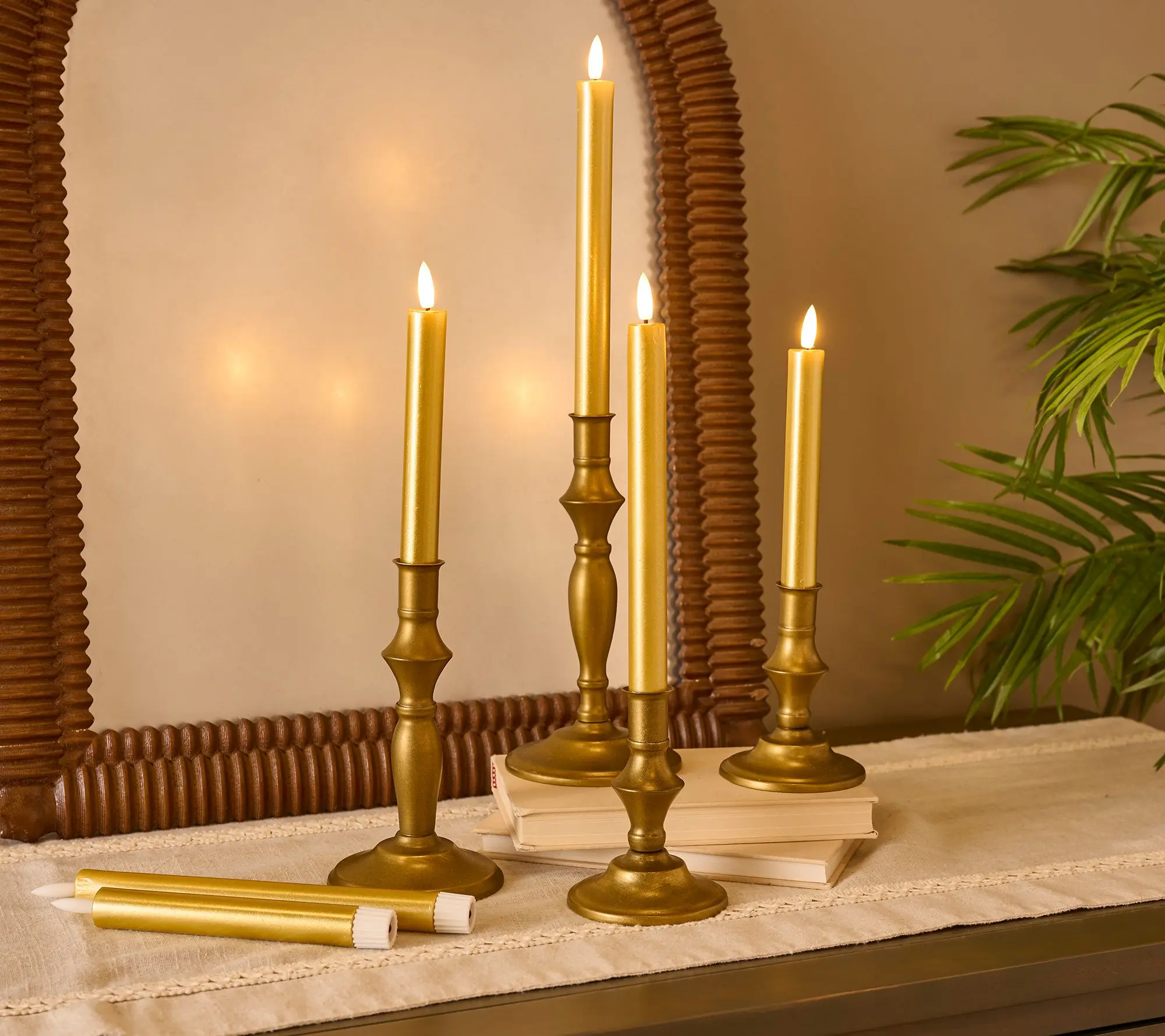 Home Reflections Set of 6 Flameless Taper Decorator Set