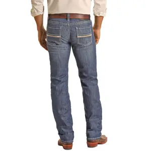 Rock & Roll: Dark Vintage Slim Fit Stretch Revolver Straight Jeans