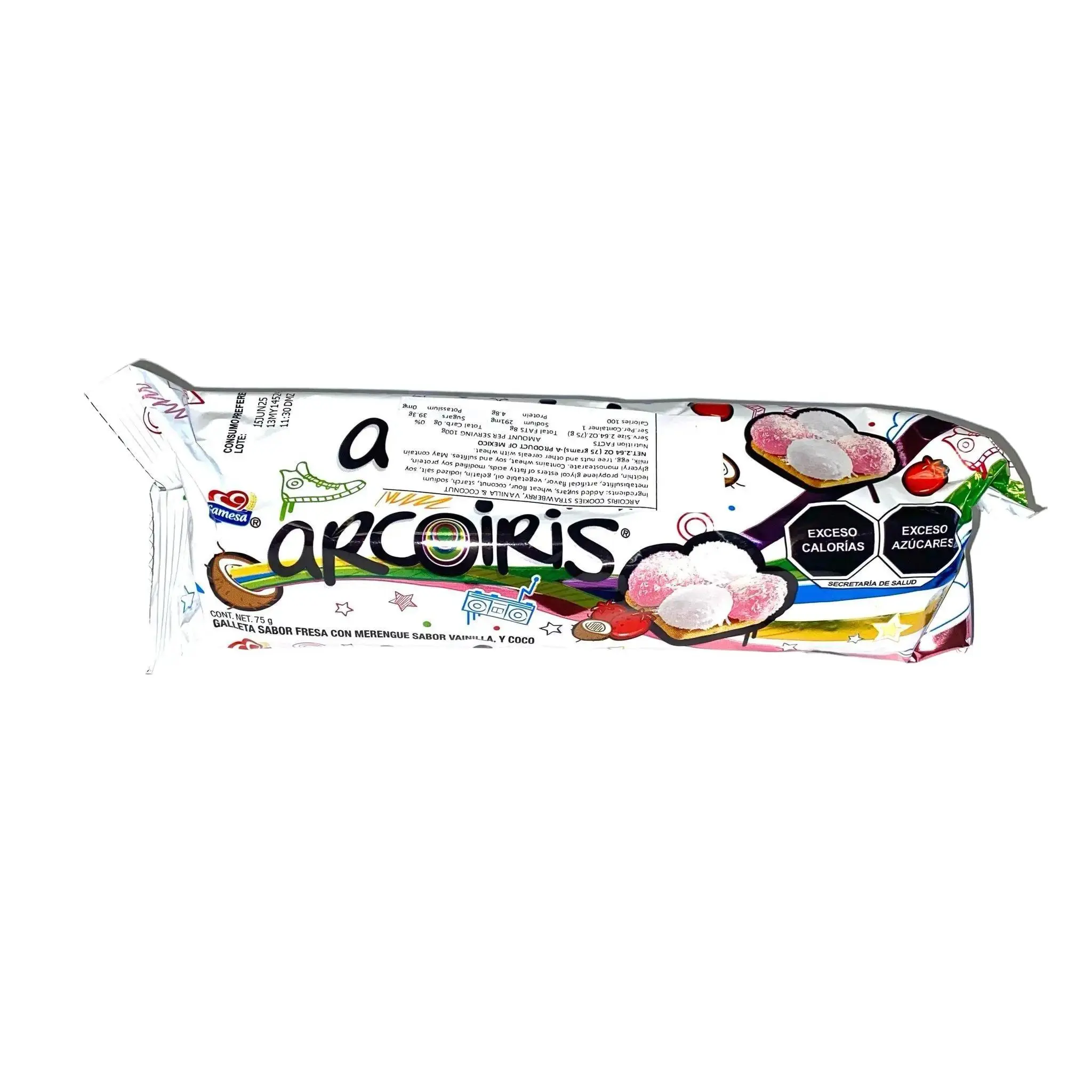 Arcoiris Galletas Gamesa - 8 Cookies per Pack- 75 grams - MADE IN MEXICO