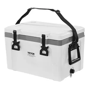 【Summervibes】VEVOR Portable Cooler,  , 26 QT Hard Cooler with Ice Retention, Heavy-Duty Handles and Strap, Lightweight Rigid Material Insulated Portable Cooler, Suitable for Family Picnics and Short Trips