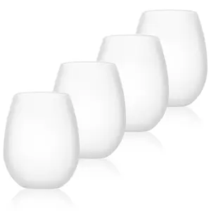 Classy Wino Silicone Wine Glasses - Set of 4 Unbreakable Glasses Perfect Drinkware for Outdoor Cocktail parties, Pool, and Beach events Mugs Reusable funny gift idea