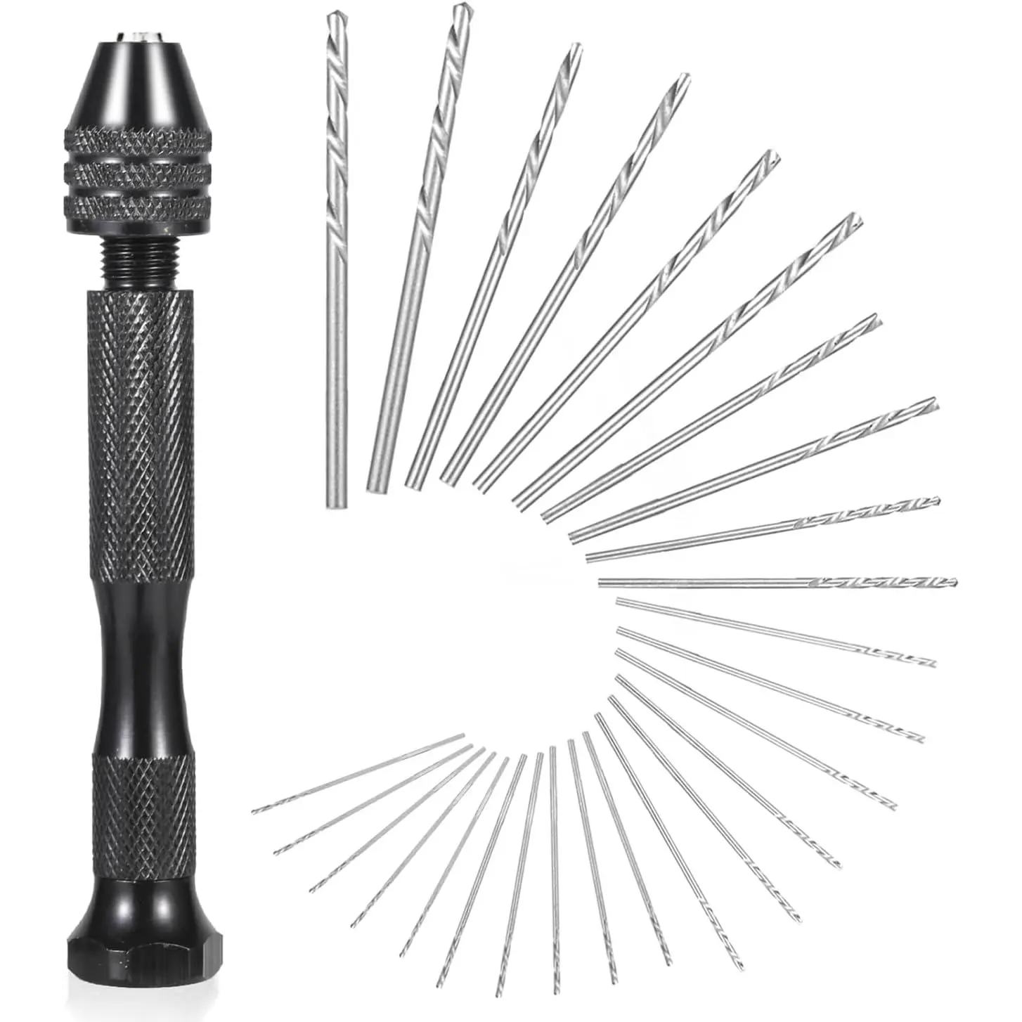 26 count  Drill Bit Set, Pin Vise Hand Drill Manual  w/ Drill Bits (0.5mm-2.5mm), Rotary Craft Drill for  Making, , , Plastic, Miniature, Beads, Clay
