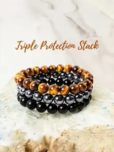 Men's and Women's Matching Crystal StoneBracelet Set, Energy Bracelet, Self-repairing andMood-Relaxing 8mm Beads, Stretchable andStackable Design, Stackable Bracelets, Perfect Birthday Gift