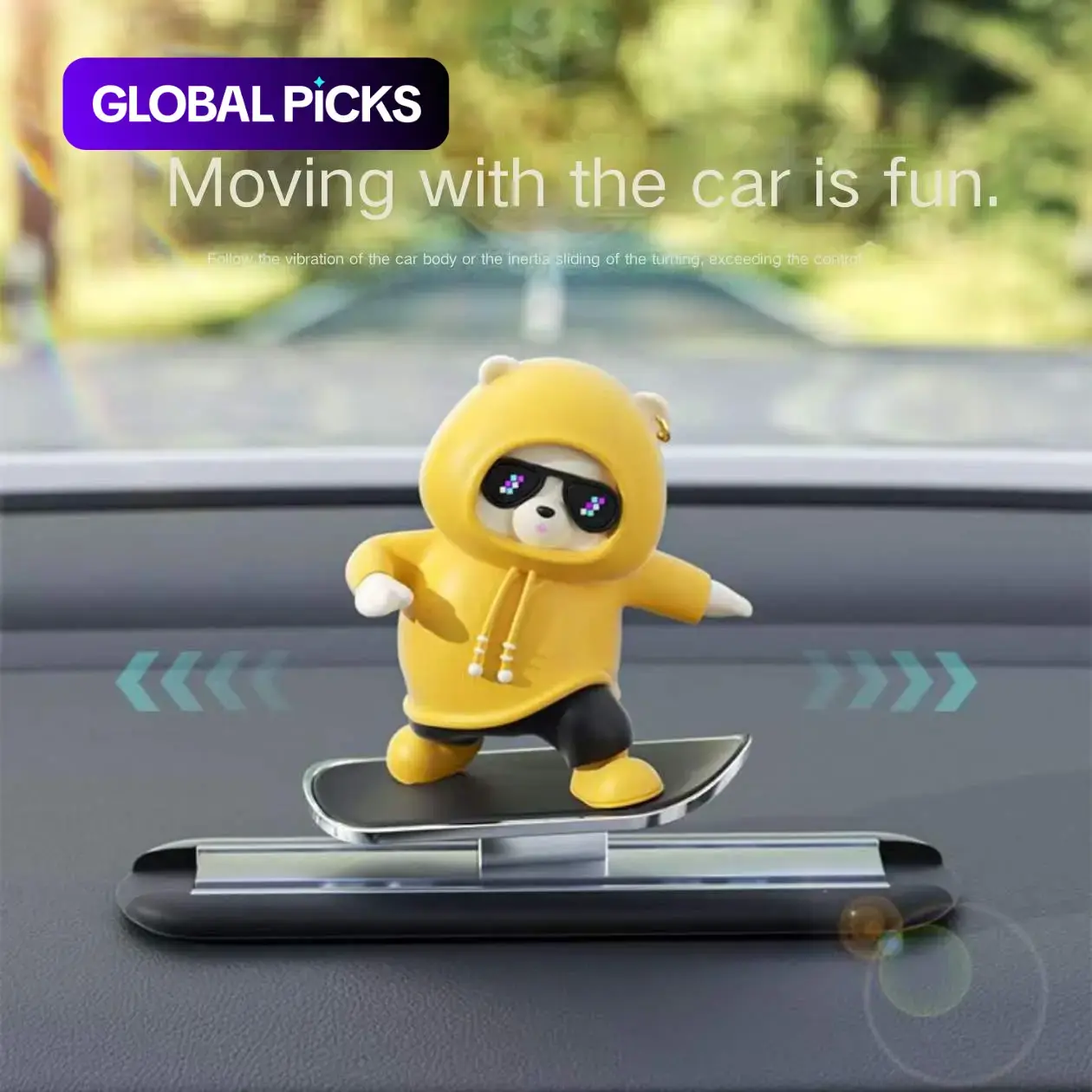 Cartoon Bear Car Dashboard Decoration, Cute Car Ornament Interior Accessory for Vehicle Decor, Fun Car Desktop Decor Gift #GLOBAL PICKS