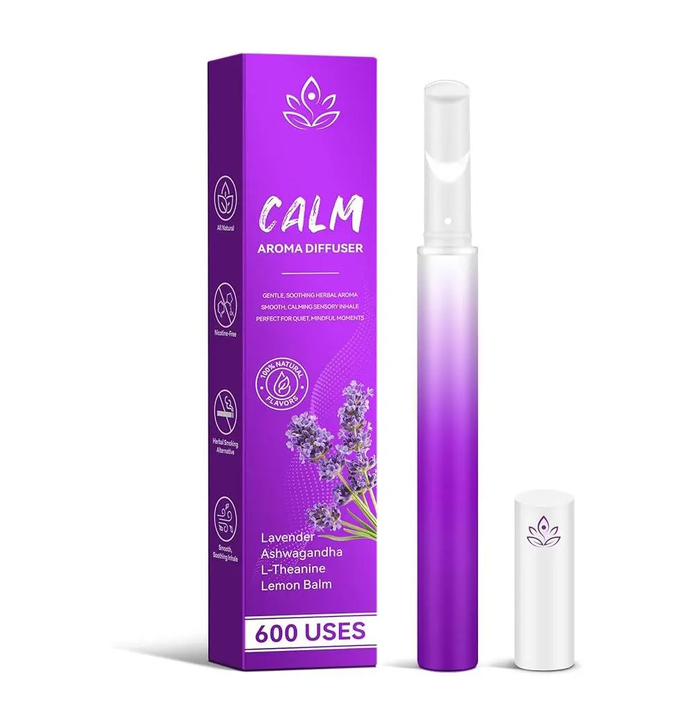 NEW 2026 Calm Aroma Inhaler Pen | Natural Herbal Sensory Stick | Soothing Aroma for Mindful Moments | Up to 600 Uses (Purple)