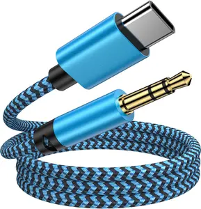 USB C to 3.5mm Audio Aux Jack ,3FT Type C to Headphone Audio Adapter Hi-Fi  Stereo Braided Aux Cord for  Galaxy A17/A16/A15/A54/A55/S25/S24 Ultra/S23/S22/S21/ 16/Pixel 9/8