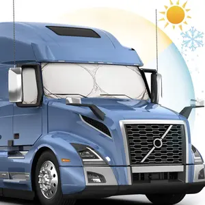 Semi-Truck Sun Shade for Windshield and Side Window | Sunshade Maximum Coverage Windshields for Truck - Block UV Sun Heat Rays - Best for Semi, Commercial & Big Rig Truck, RV（Side Windows Suction Cup）