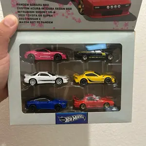 Hot Wheels Custom Acura Integra Sedan GSR, 2021 Toyota GR Supra, 2023 Nissan Z, Mazda RX7 FE Pandem Collection