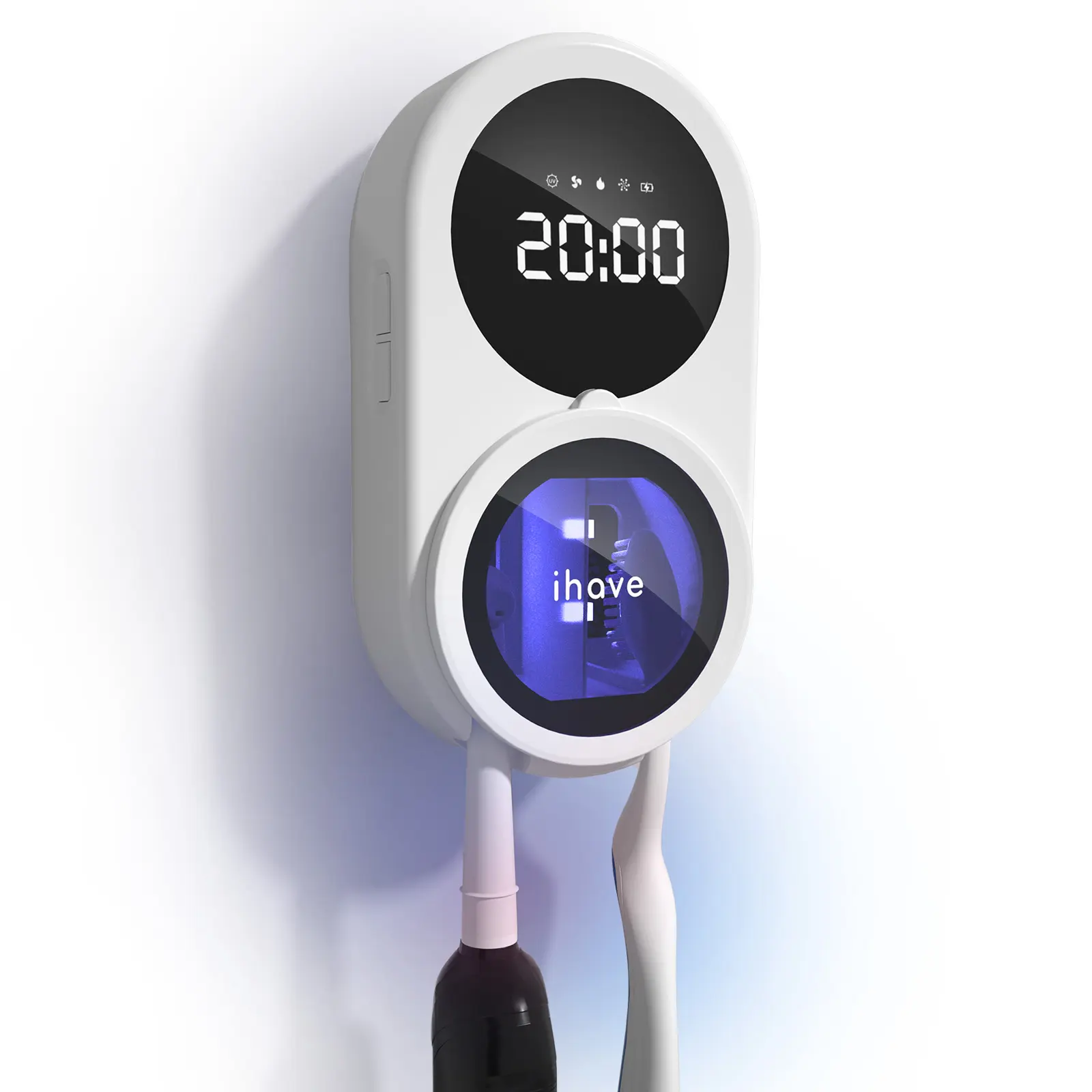 Portable UV Toothbrush Sterilizer, Toothbrush Sanitizer And Holder, Dual Slot Design Heated Drying Rack, UV Toothbrush Holders, Toothbrush Storage, Rechargeable Negative Ion Sanitizer, Travel-Friendly Dental Care Tool