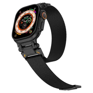【Live Exclusive】 Milanese Loop for Apple Watch Band 49mm 46mm 45mm 44mm 42mm for Men Magnetic Clasp Mesh Bands Stainless Steel Metal Connector, Accessories, Wearable, Durable, Smartwatch Strap