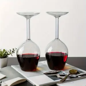 This creatively designed inverted wine glass features a unique shape that makes it stand out. Made of glass, it boasts an exquisite design and a high-quality feel. It's perfect for serving and enjoying red wine and sparkling wine.